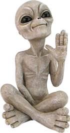 2 Sitting Alien Statues