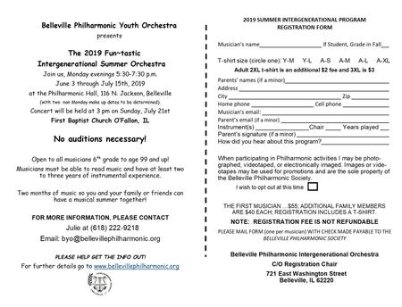 Summer orchestra registration