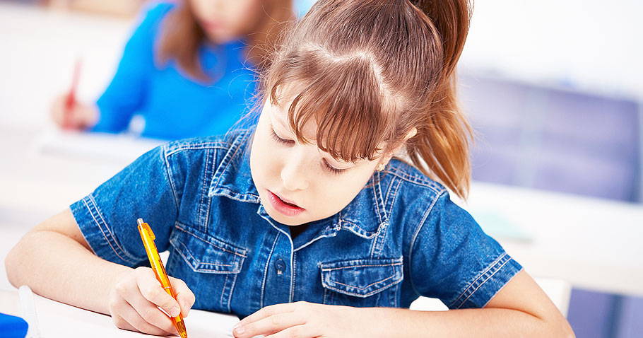 Student using an iPad during class