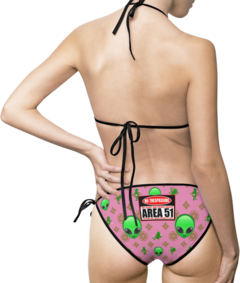 "Area 51 Fun Alien Motif" Women's Bikini Swimsuit ​Pink
