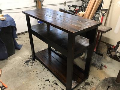 DIY inexpensive rustic TV stand or table. FREE step by step instructions. www.DIYeasycrafts.com