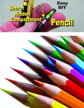 Easy DIY Pencil with secret hidden compartment. Free step by step instructions. www.DIYeasycrafts.com
