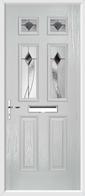 2 Panel 4 Square Composite Door monza glass