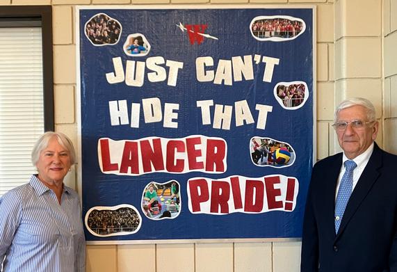 Waterford Historical Society members show Lancer Pride.