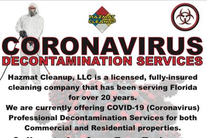 coronavirus decontamination services covid-19 disinfecting in Fort Myers, FL