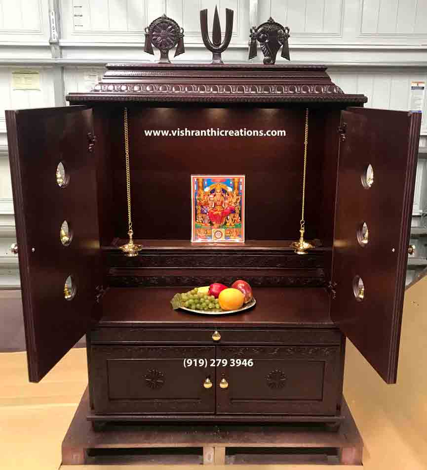 Vishranthi Creations Custom Wooden Pooja Mandirs In Usa