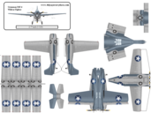 free paper airplane template of Grumman F4F Wildcat