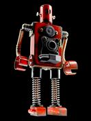 retro robot sculpture art astronaut