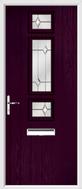 3 Square Strip Composite Door regal opal glass