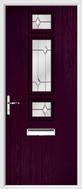 3 Square Strip Composite Door regal opal glass