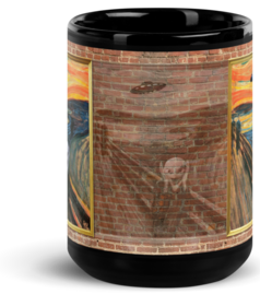 ​​I Scream, You Scream. Black Glossy ​Coffee/Tea Mug by Spiz