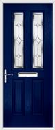 2 Panel 2 Square Composite Door regal sapphire glass