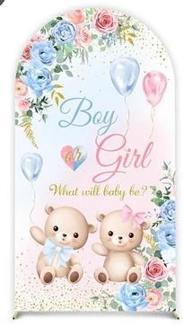 PINK & BLUE GENDER REVEAL FABRIC BACKDROP COVERS