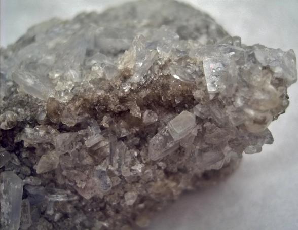 CELESTINE celestite, CALCITE - Rt 13 roadcut, Chittenango Falls, Fenner Township, Madison County, New York, USA - ex Sterling Hill Mining Co., Owned & Operated by The Hauck Families