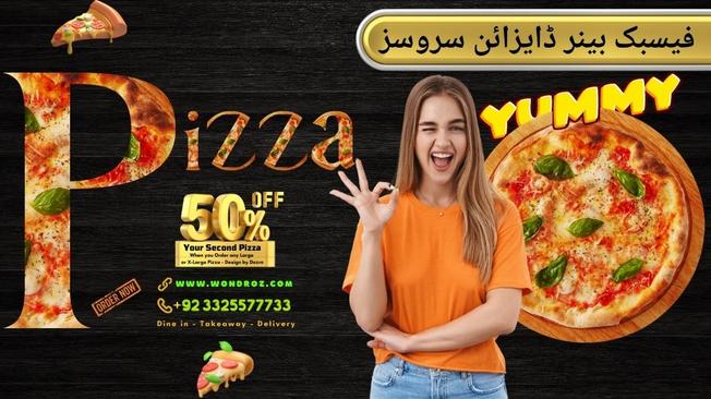 Facebook Cover Design Services for Pizza Shop in Pakistan