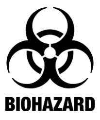 Biohazard symbol representing the dangers of cleaning up a crime scene yourself