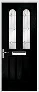 2 Panel 2 Arch Composite Door regal opal glass