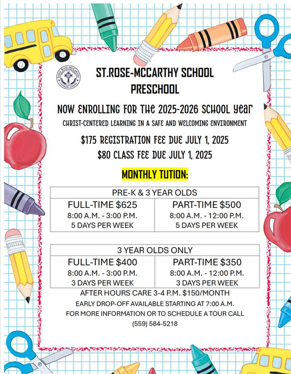 Preschool Rates