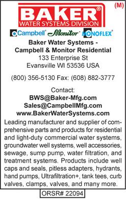 Baker Water Systems, Campbell, Monitor Residential, Water Well Accessories