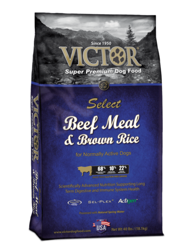 Victor Beef Meal and Brown Rice dog food for normally active dogs