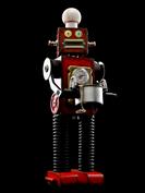 retro robot sculpture art astronaut