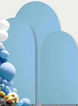 LIGHT BLUE BACKDROP FABRIC ARCH COVERS FOR RENT