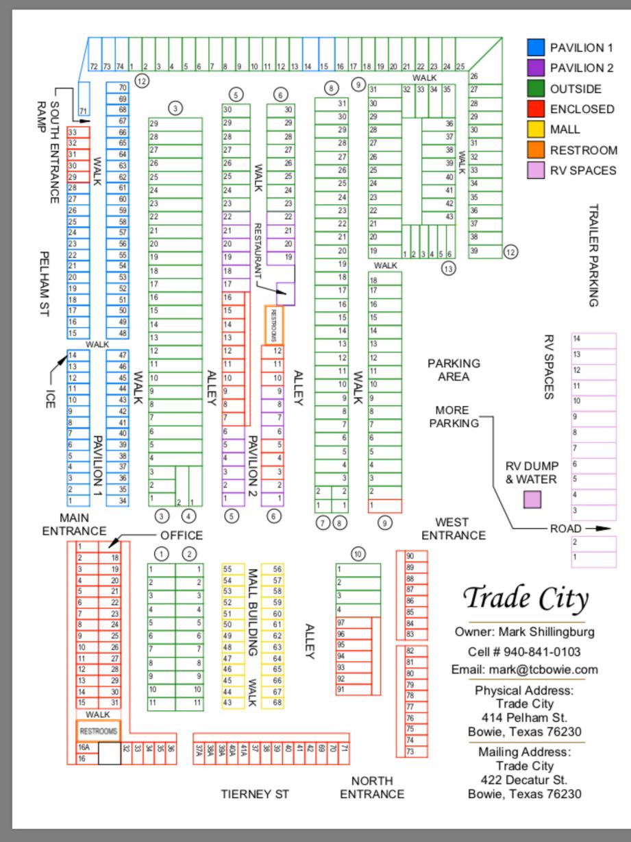 Second Monday Trade Days Trade City Map Grounds, Vendor Spaces