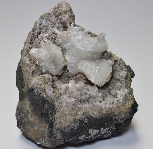HEULANDITE and CALCITE - Upper New Street Quarry (Burger's Quarry), Paterson, Passaic County, New Jersey, USA