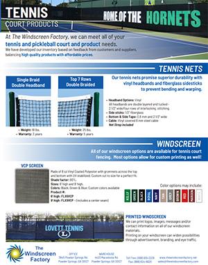 Tennis Screens 2 Page PDF Flyer
