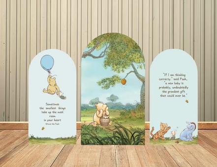 POOH BEAR BABYSHOWER BACKDROP CHIARA ARCH COVERS FOR RENT