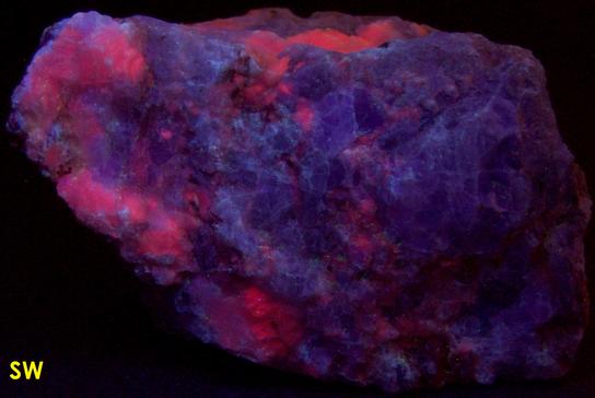 SW LW fluorescent FLUORITE and CALCITE – Nuevo Leon, Mexico