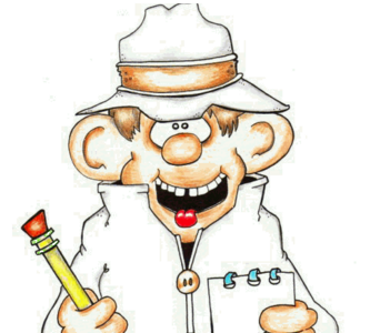 Drawing conclusions. A detective draws on a notepad.