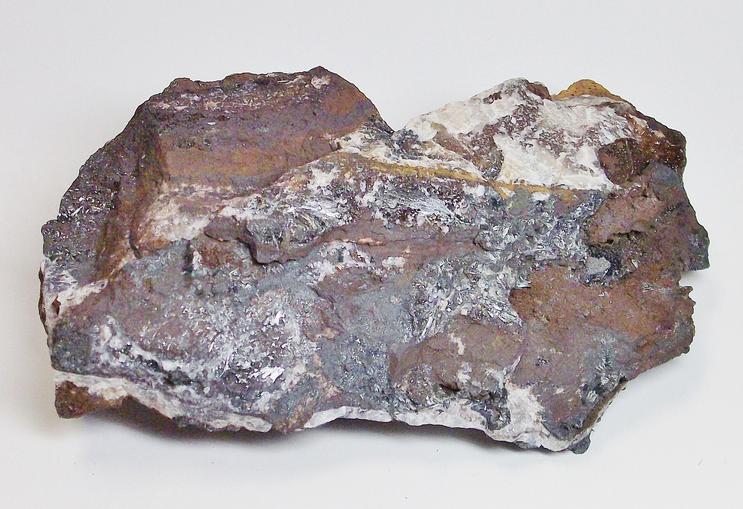 Pyrolusite crystals on Quartz - Taylor Mine, Alberta, Baraga Co., Michigan
