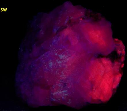 fluorescent Calcite, Todorokite - Medford quarry (Redland Genstar), Medford, near Westminster, Carroll County, Maryland, USA