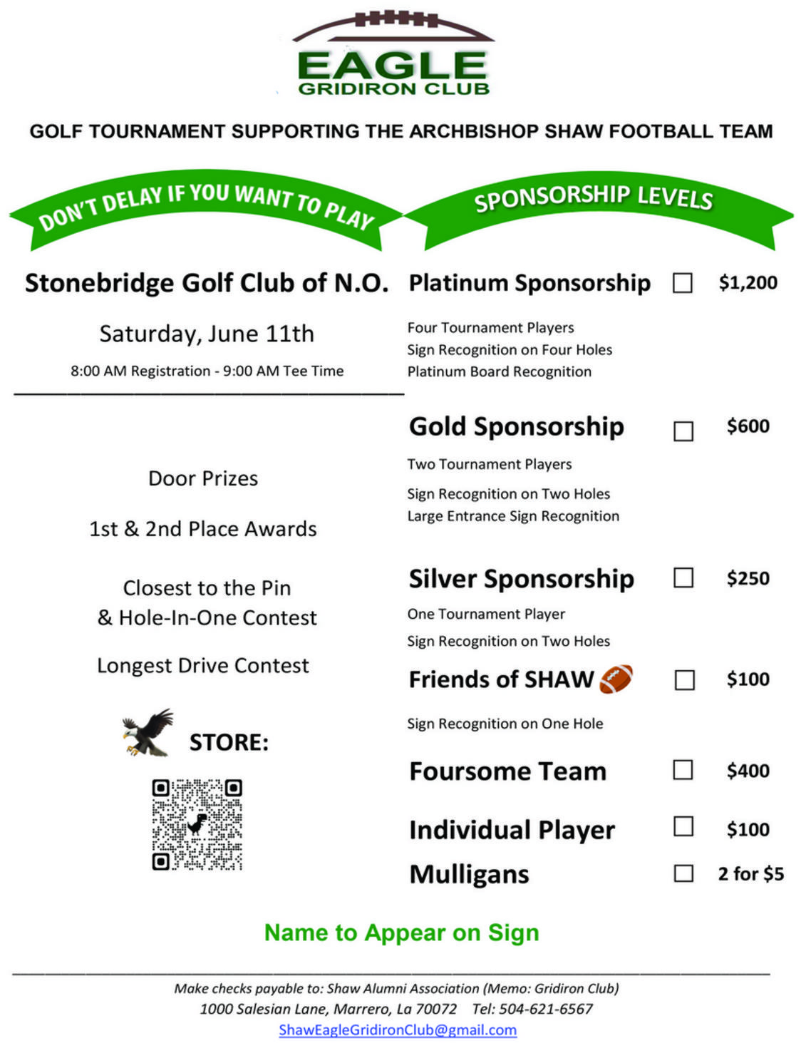 Gridiron Club Golf Tournament