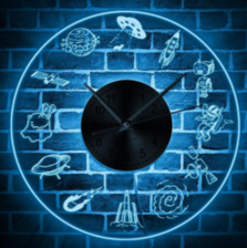 Alien Civilization UFO Spaceship Transparent Acrylic Wall Clock