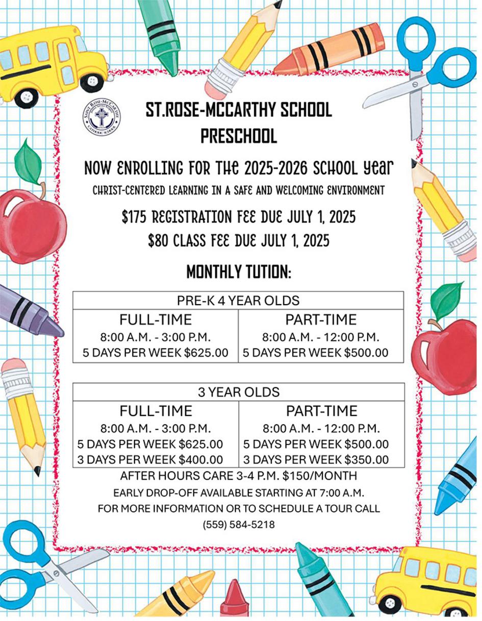 Preschool Rates