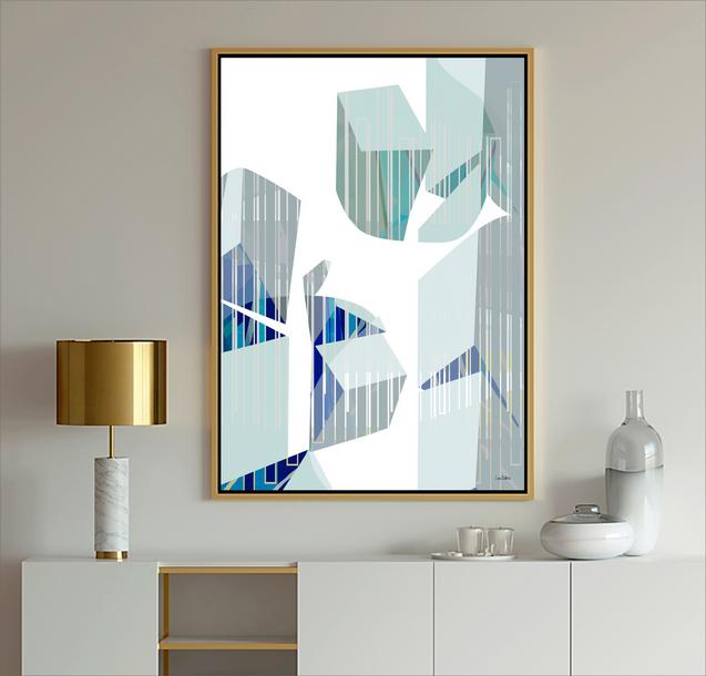 Blue and white abstract art, #geometric, #abstract art, #blue art, #dubois art, #modern Art