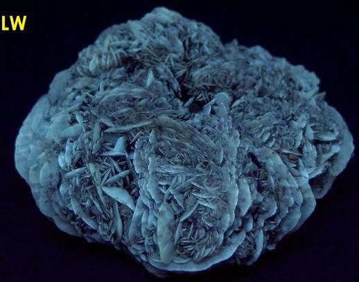 fluorescent phosphorescent GYPSUM SELENITE, Red River floodway, Winnipeg, Manitoba, Canada