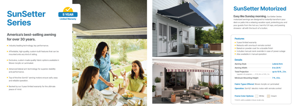 SunSetter Awnings for your patio or store front