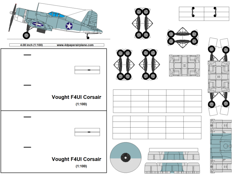 4D model template of Vought F4U Corsair