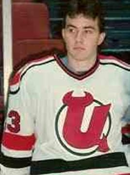 *Utica Devils Red Throwback Adult Replica Jersey