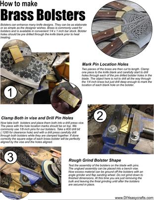 Knife Making How to Make Brass Bolsters. Free downloadable PDF from the complete online guide to knife making. www.DIYeasycrafts.com