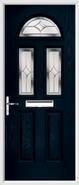 2 Panel 2 Square 1 Arch Composite Door regal sapphire glass