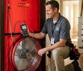 Blower door testing