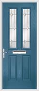 2 panel 2 square composite door regal opal glass