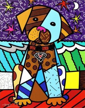 Romero Britto MIdnight Dog