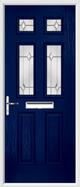 2 Panel 4 Square Composite Door regal opal glass