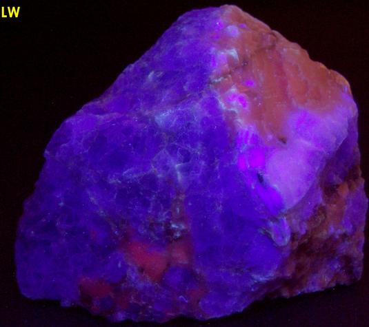 SW LW fluorescent FLUORITE and CALCITE – Nuevo Leon, Mexico