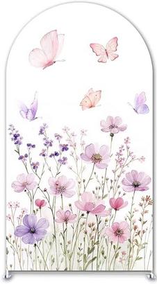 BUTTERFLY & FLORALS BACKDROP BIRTHDAY PROM BABYSHOWER SWEET16 KIDS PARTY